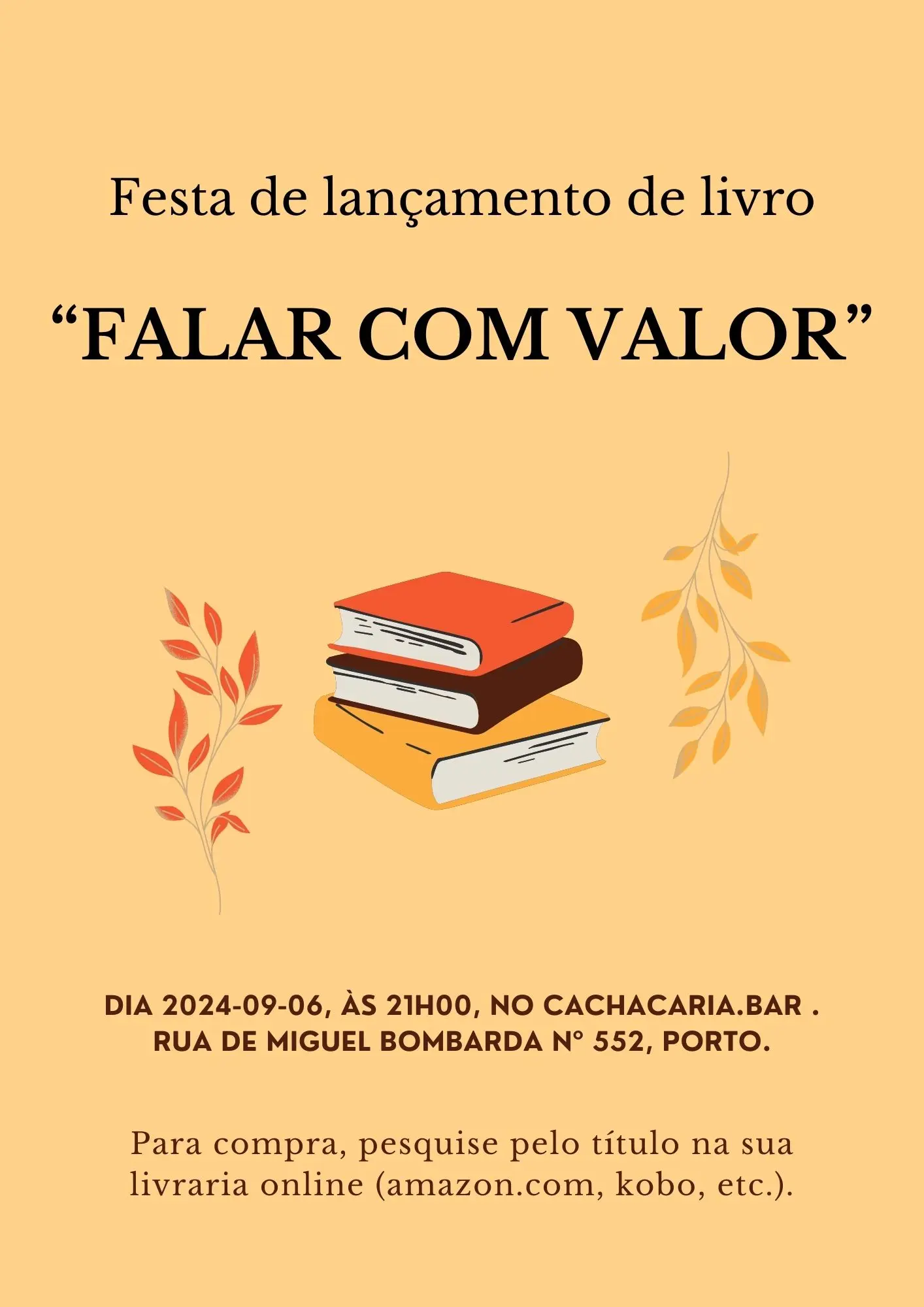 flyer a anunciar a festa de lançamento do primeiro livro de Daniel Cerqueira